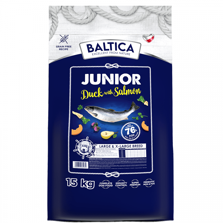 Baltica Junior z kaczką i łososiem